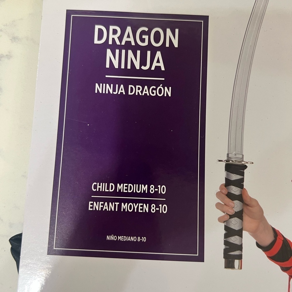 DRAGON NINJA COSTUME FOR KIDS - Black and Red - Picture 2 of 7
